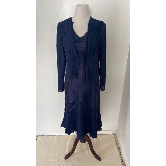 komarov charmeuse a line dress & jacket Duster Jacket and Dres Set main image 0
